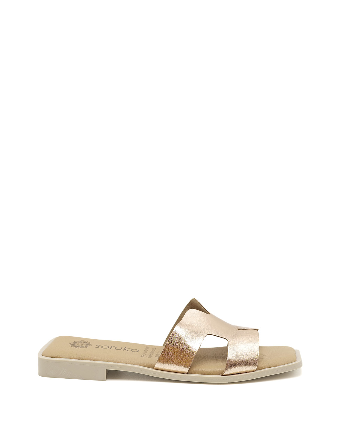 soruka-daphne-sandalen-metallic-leder-flach-gelsohle image 5