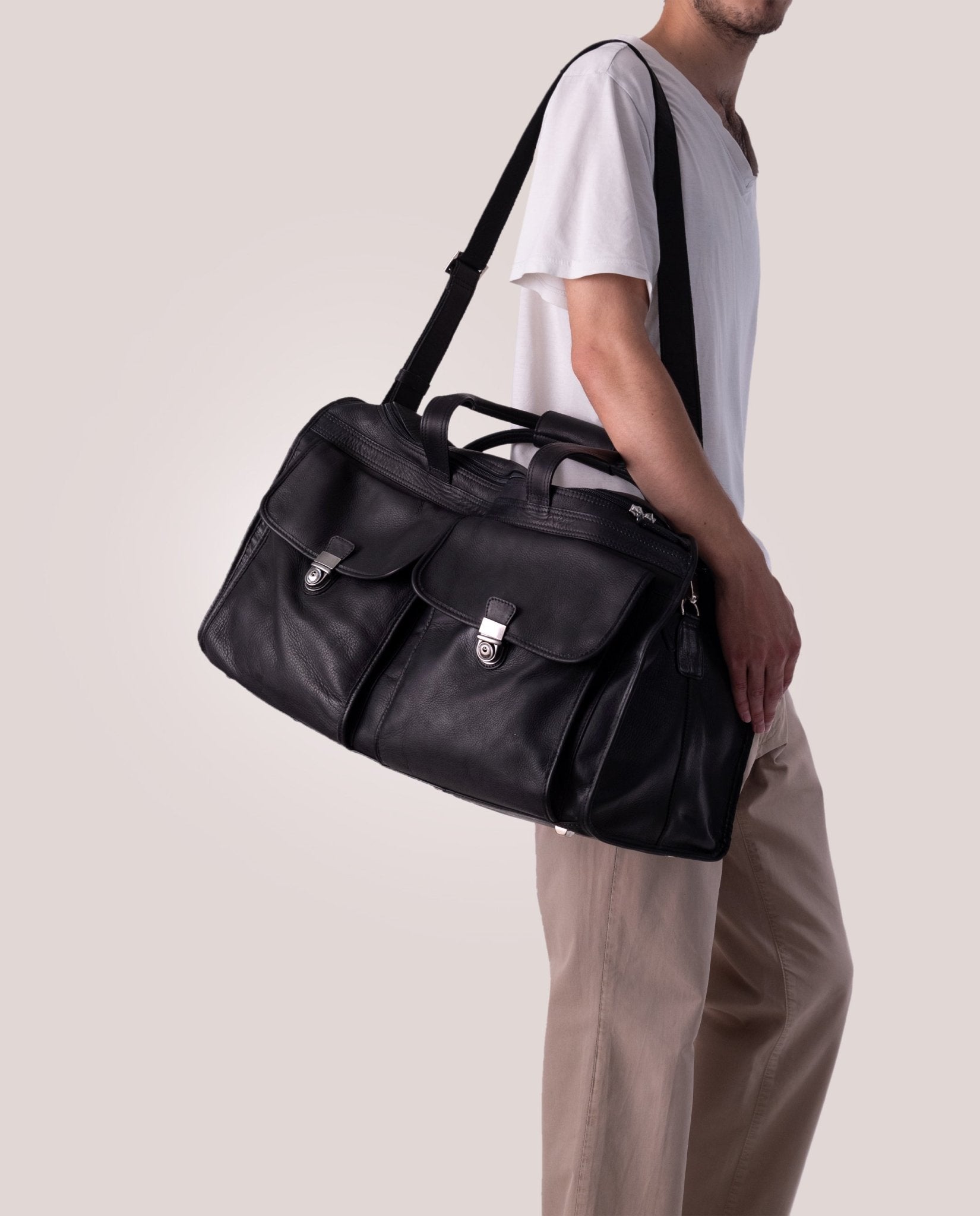 harolds-country-travelbag-medium-reisetasche-schwarz-leder image 2