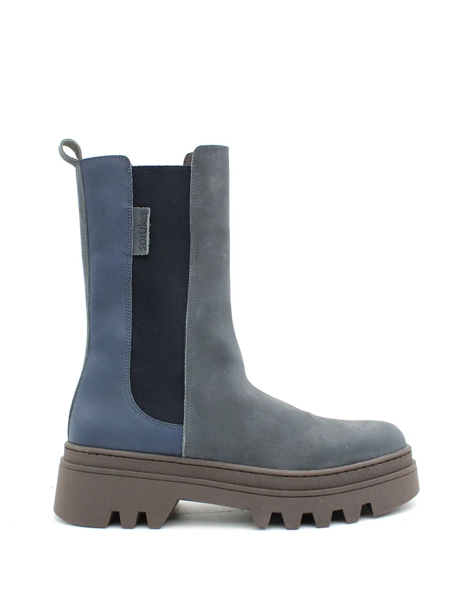 soruka-juno-plateaustiefeletten-blau-recycling-leder image 1