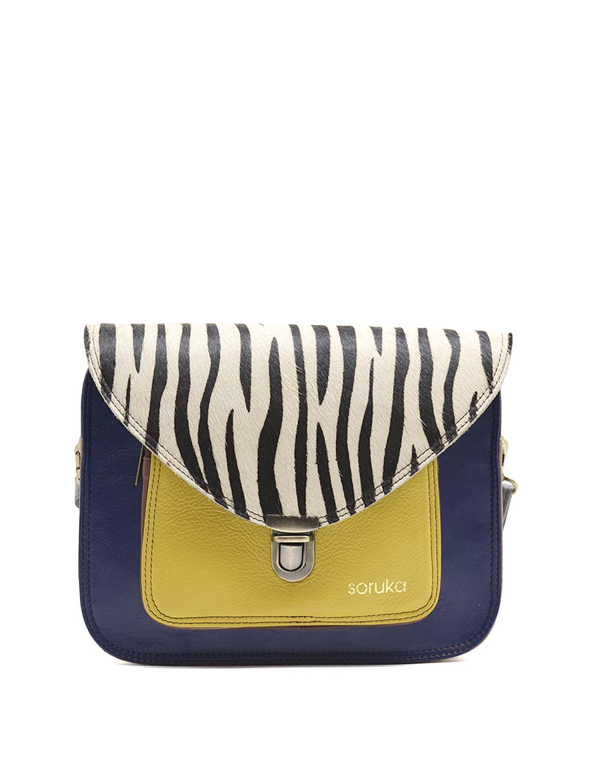 soruka-nimes-umh-ngetasche-gelb-blau-animal-print-26x22 image 1