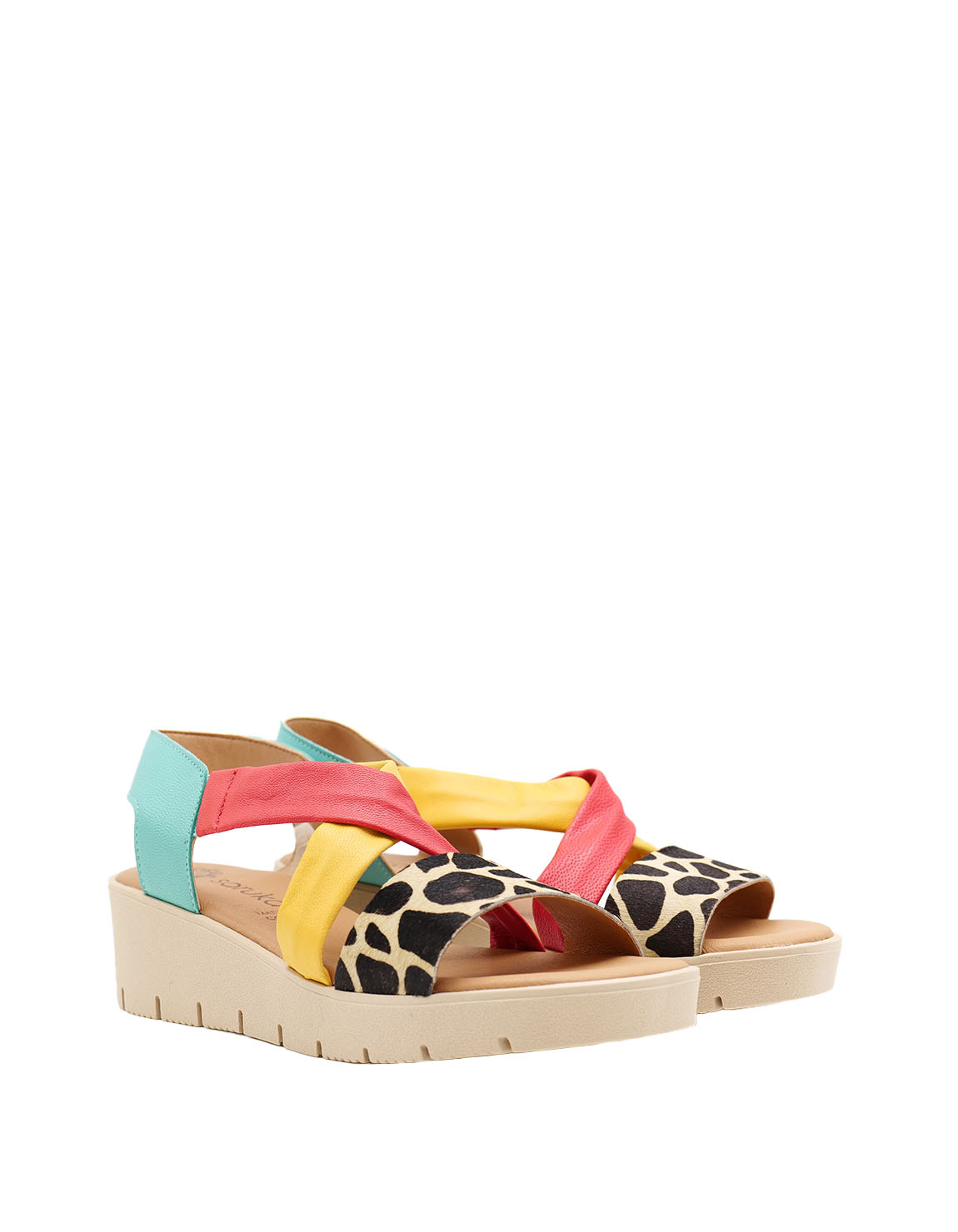 soruka-footwear-gaia-sandalen-gelb-orange-animal-print-gelsohle image 2