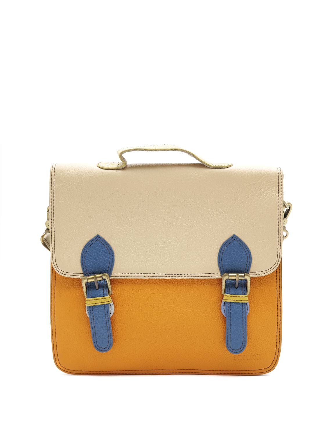 soruka-rylee-crossbody-bags-messenger-bag-blau-gelb-leder image 1
