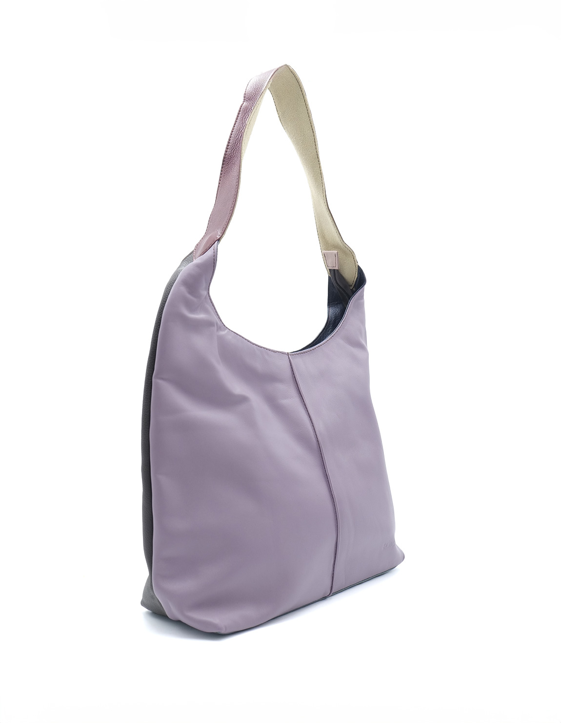 soruka-manila-schultertasche-leder-lila-grau-wendetasche-35x27 image 2
