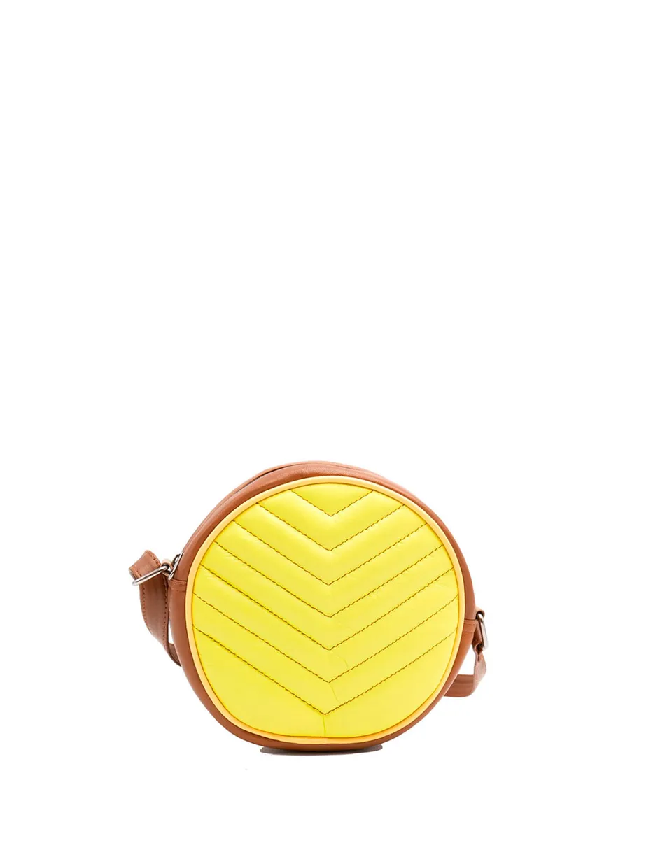 soruka-quilted-round-bag-umh-ngetasche-gelb-braun-gesteppt image 1