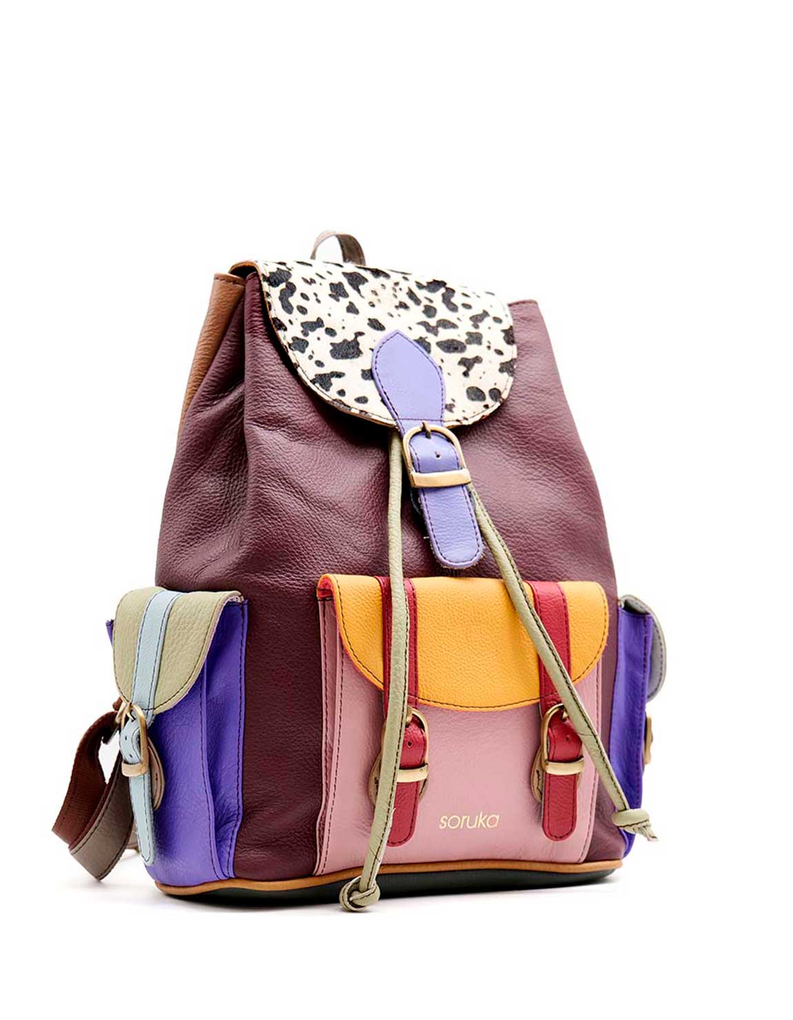 soruka-lucca-mini-rucksack-lila-leo-recycling-leder image 2