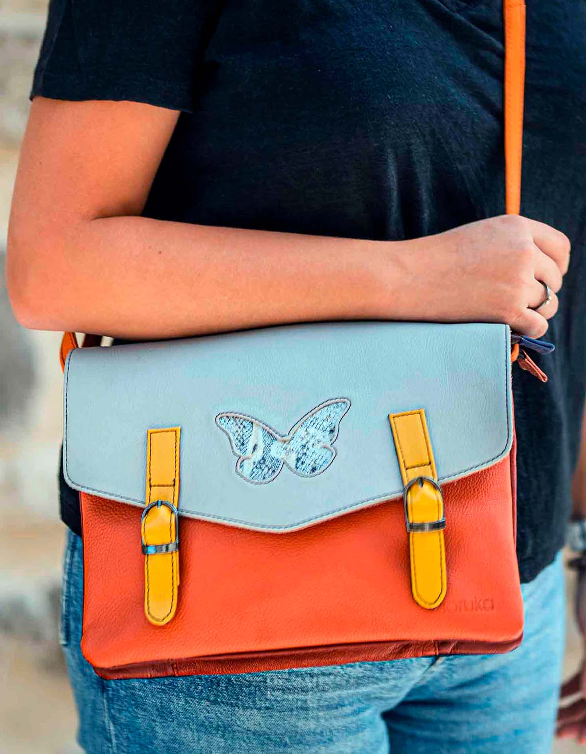 soruka-silhouettes-satchel-umh-ngetasche-orange-grau image 4