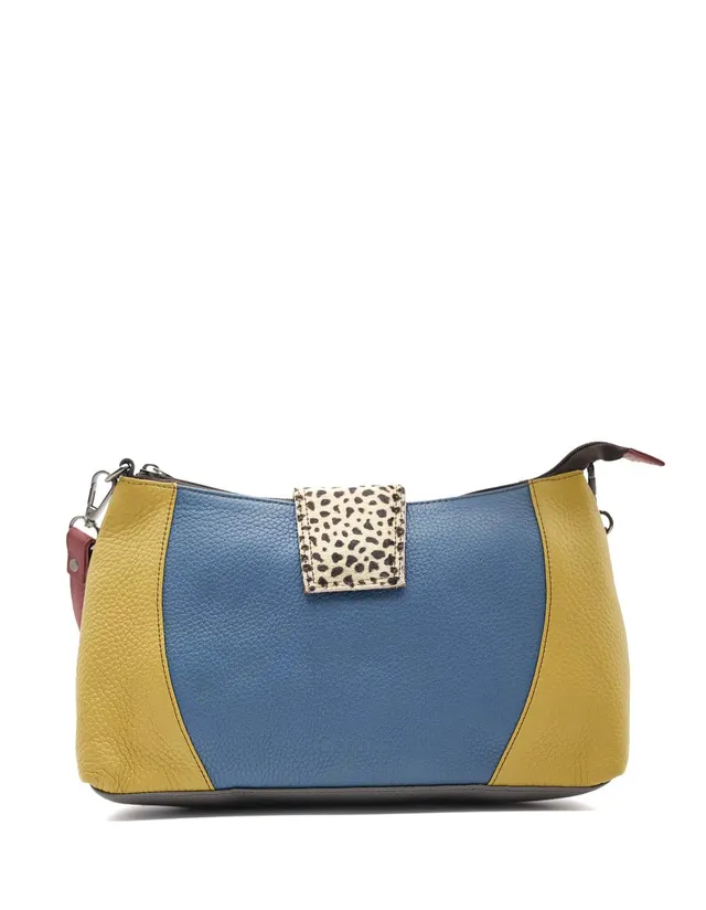 soruka-brest-umh-ngetasche-gelb-blau-animal-print-recycled-leder image 1
