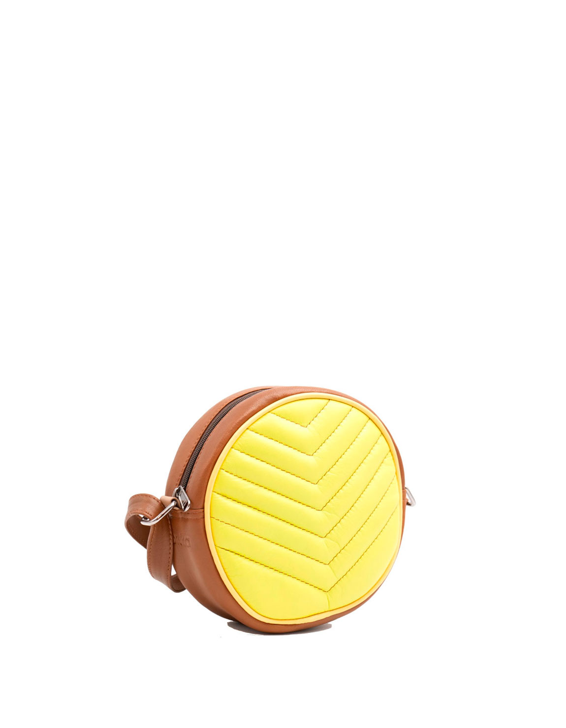 soruka-quilted-round-bag-umh-ngetasche-gelb-braun-gesteppt image 2